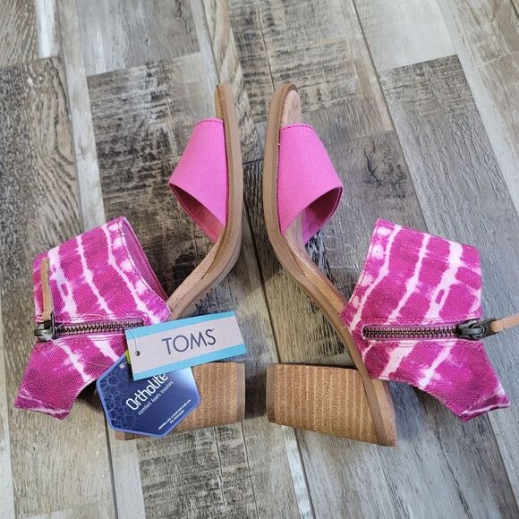 New Toms Fushsia Rose Majorca Cut Out Sandals Size 7 - Picture 6 of 8